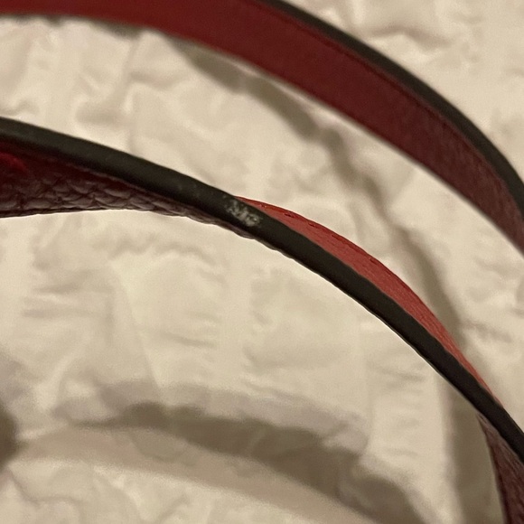 Tory Burch Red Thea Center-Zip Leather Hobo Tote Bag - Picture 15 of 16